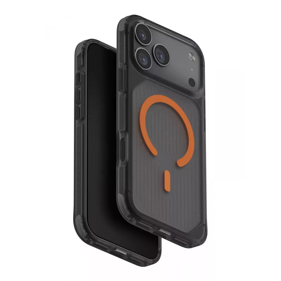 Купить Чехол силиконовый Uniq Combat Active (MagSafe) для iPhone 17 Pro Max, frost smoke/orange в Сочи. Вид 3