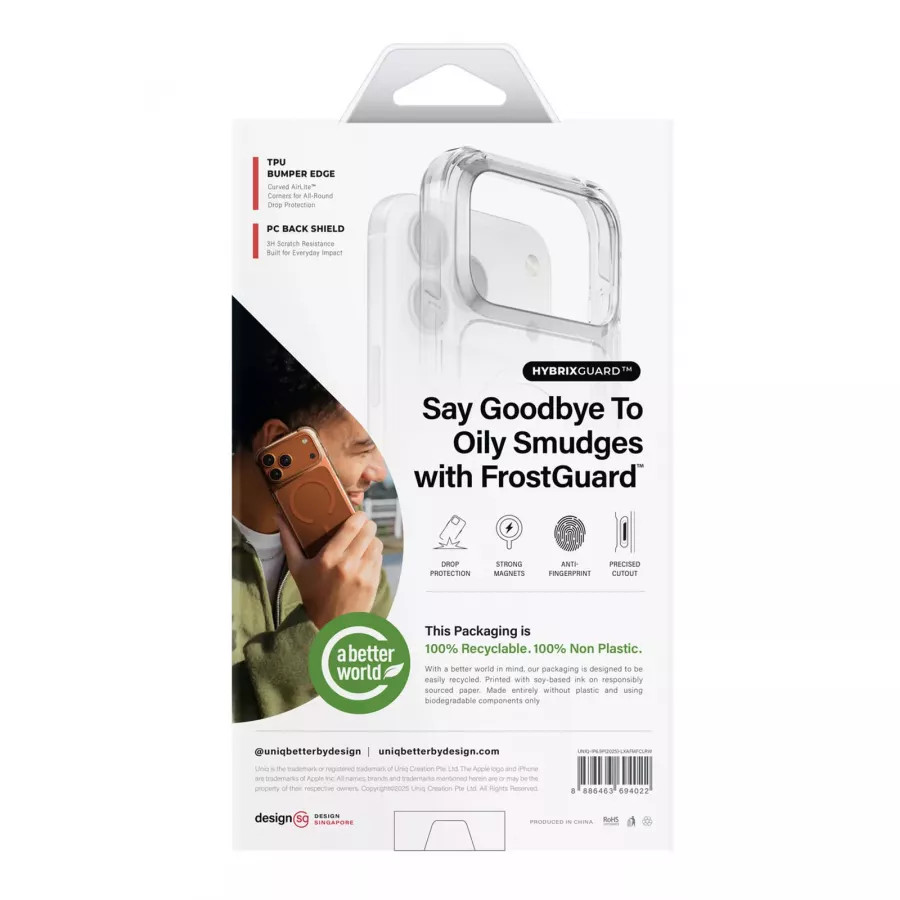 Купить Чехол силиконовый Uniq Lifepro Xtreme AF (MagSafe) для iPhone 17 Pro Max, clear/white в Сочи. Вид 7