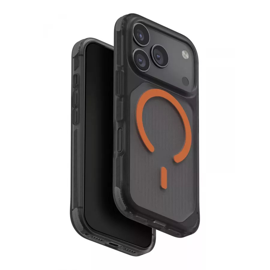 Купить Чехол силиконовый Uniq Combat Active (MagSafe) для iPhone 17 Pro, frost smoke/orange в Сочи. Вид 3