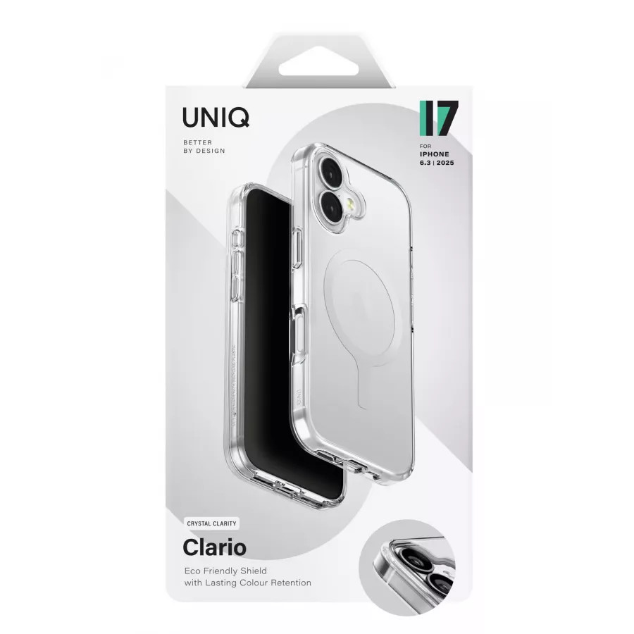 Купить Чехол силиконовый Uniq Clario (MagSafe) для iPhone 17, lucent clear в Сочи. Вид 6
