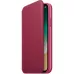 Купить Кожаный чехол Apple Leather Folio для iPhone X - Лесная ягода (Berry) в Сочи. Вид 2