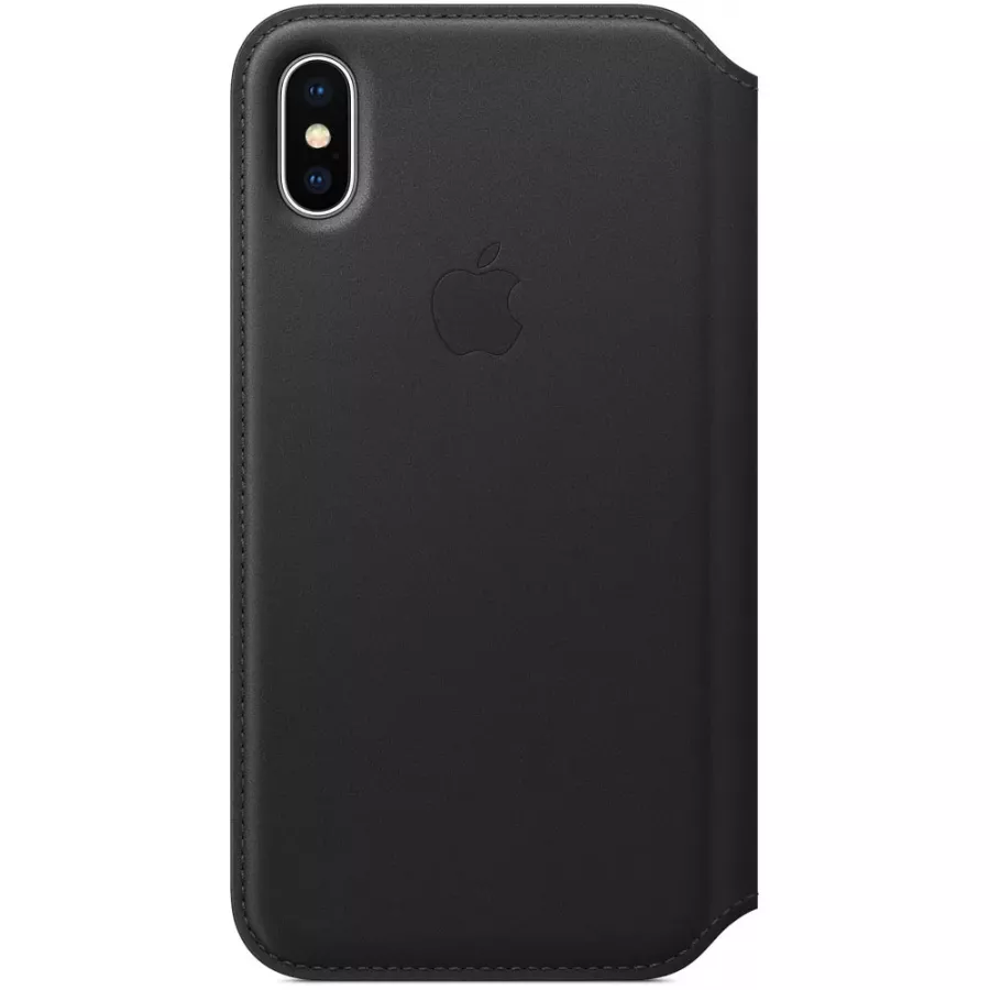 Купить Кожаный чехол Apple Leather Folio для iPhone X - Черный (Black) в Сочи. Вид 1