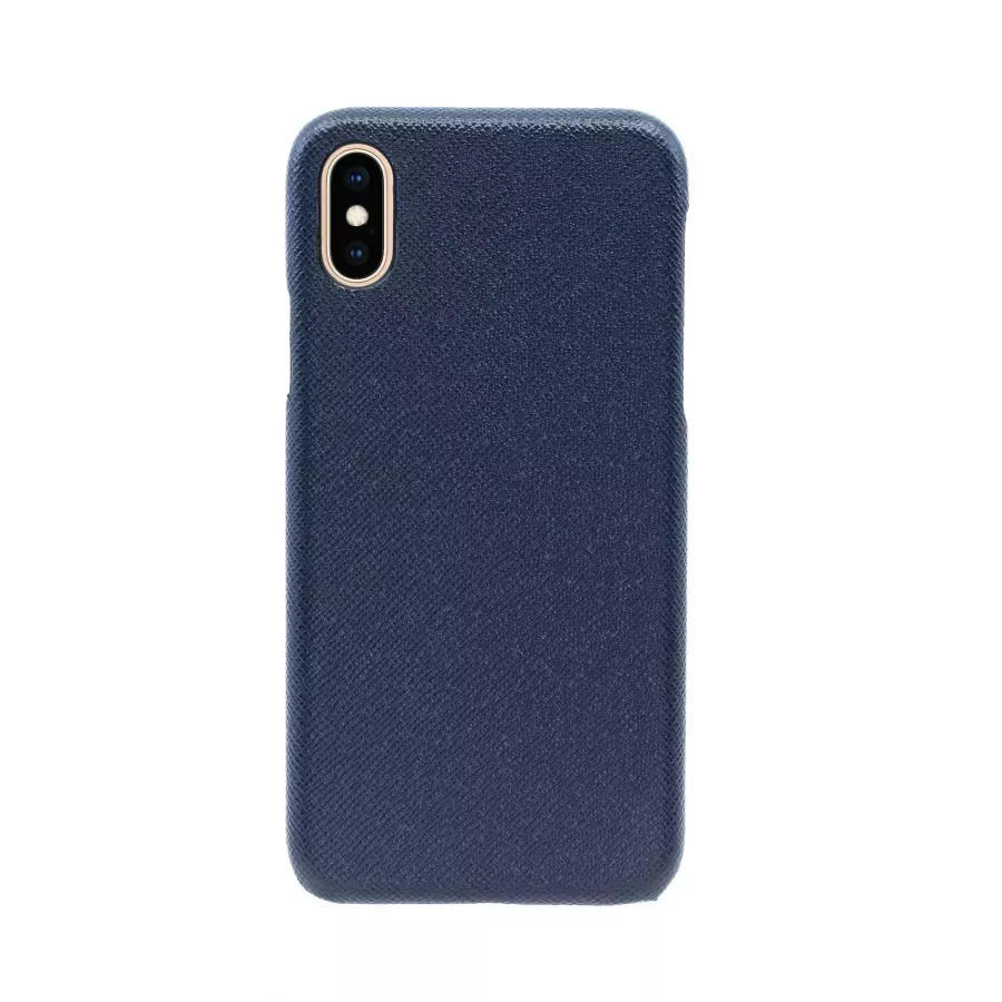 Купить Чехол Natural Cow Tiffany Leather Case для iPhone X/XS - Темно-синий (Dark Blue) в Сочи. Вид 2