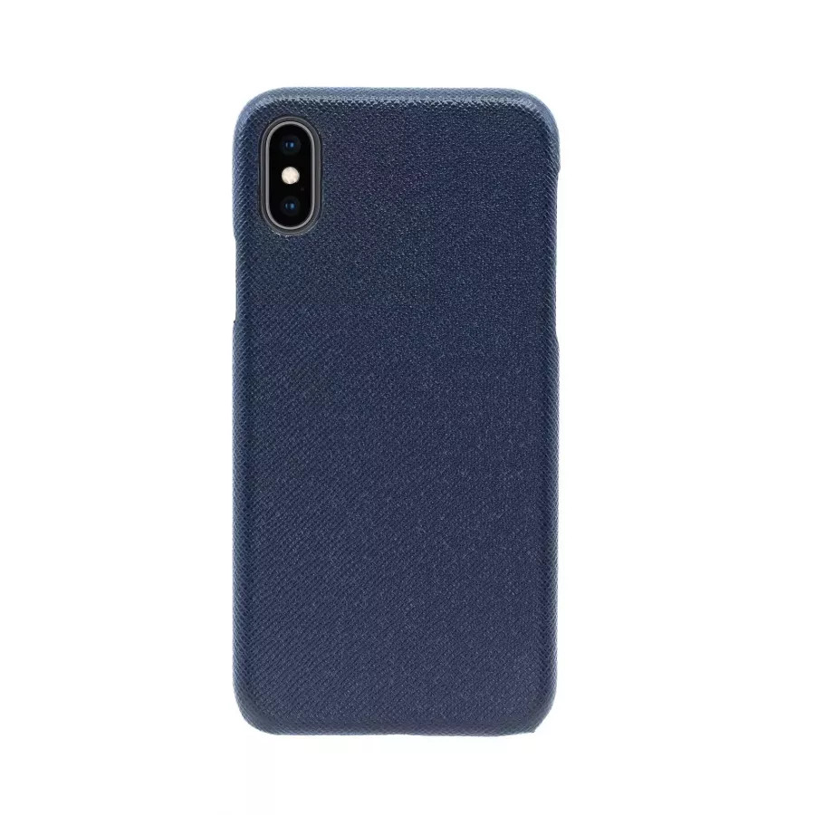 Купить Чехол Natural Cow Tiffany Leather Case для iPhone X/XS - Темно-синий (Dark Blue) в Сочи. Вид 3