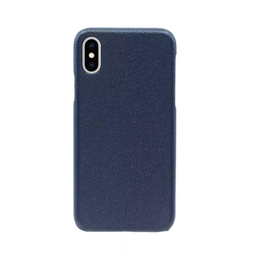 Купить Чехол Natural Cow Tiffany Leather Case для iPhone X/XS - Темно-синий (Dark Blue) в Сочи. Вид 1