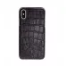 Купить Чехол Croco Leather Case для iPhone X/XS - Темно-коричневый (Dark Brown) в Сочи. Вид 3