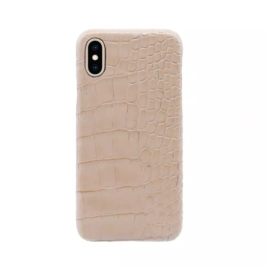 Купить Чехол Croco Leather Case для iPhone X/XS - Розовый песок (Pink Sand) в Сочи. Вид 1