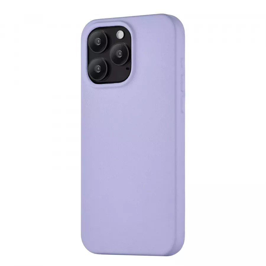 Купить Силиконовый чехол uBear Capital Leather Case для iPhone 15 Pro Max, лавандовый в Сочи. Вид 1