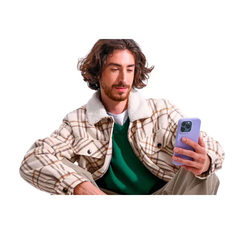 Купить Силиконовый чехол uBear Touch Mag Case для iPhone 15 Pro Max, лавандовый в Сочи. Вид 7
