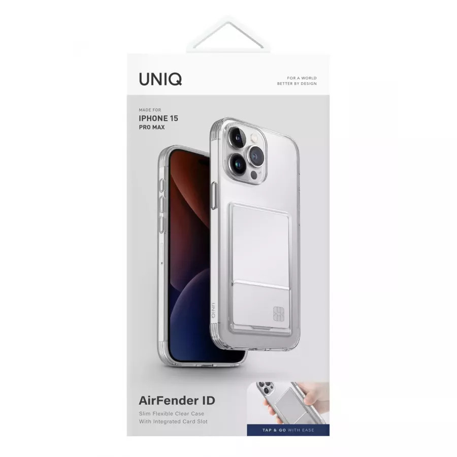 Купить Чехол Uniq Air Fender ID (cardslot) для iPhone 15 Pro Max, Clear в Сочи. Вид 7