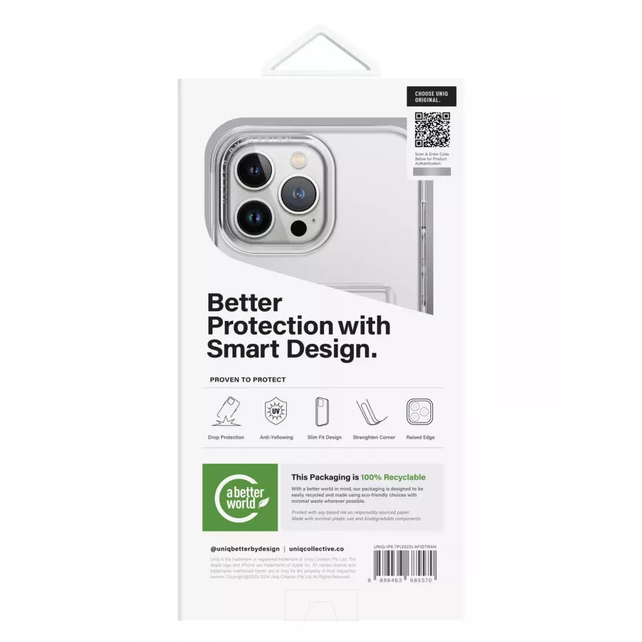 Купить Чехол Uniq Air Fender ID (cardslot) для iPhone 15 Pro Max, Clear в Сочи. Вид 8