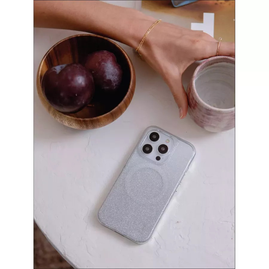Купить Чехол Uniq COEHL Lumino (MagSafe) для iPhone 15 Pro Max, Sparkling Silver в Сочи. Вид 2