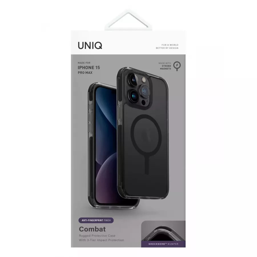 Купить Чехол Uniq Combat AF (MagSafe) для iPhone 15 Pro Max, черный в Сочи. Вид 8