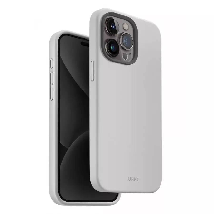 Купить Чехол Uniq LINO (Magsafe) для iPhone 15 Pro Max, Chalk Grey в Сочи. Вид 3