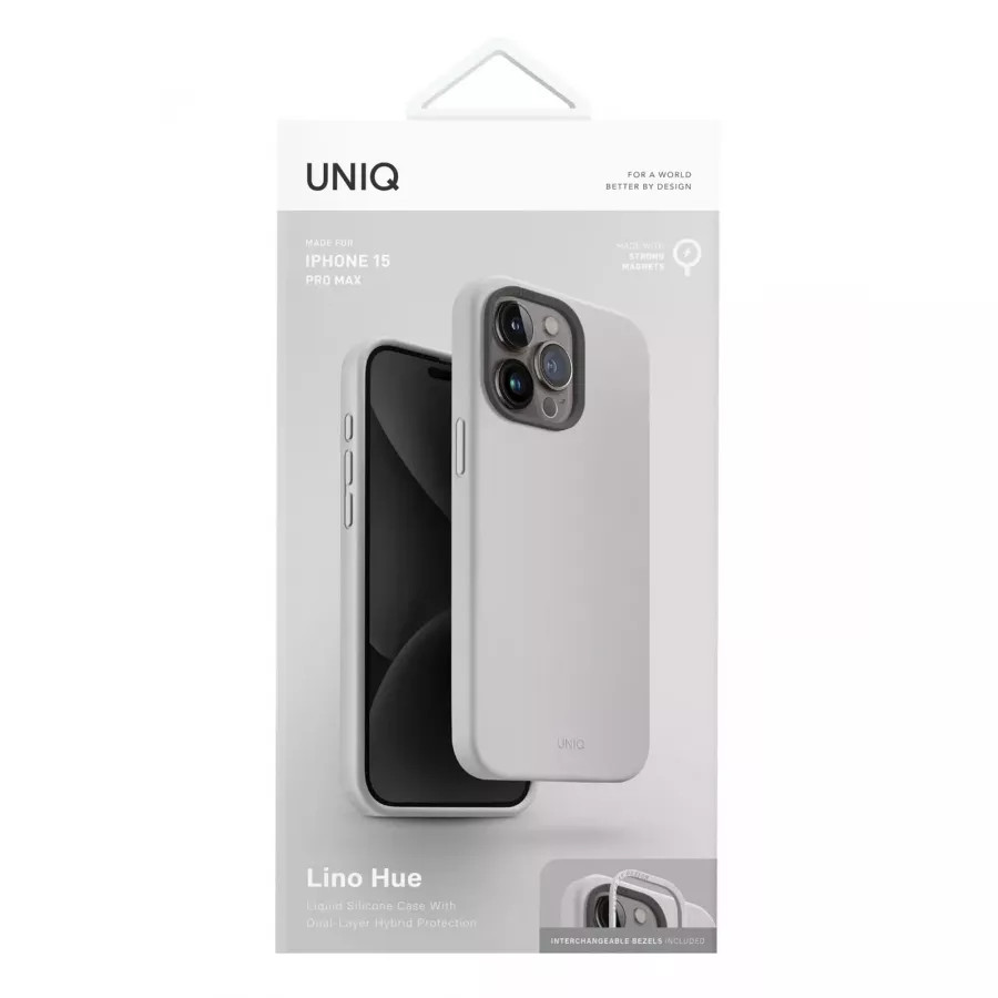 Купить Чехол Uniq LINO (Magsafe) для iPhone 15 Pro Max, Chalk Grey в Сочи. Вид 7