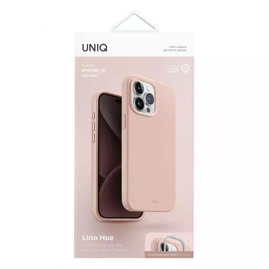 Купить Чехол Uniq LINO (Magsafe) для iPhone 15 Pro Max, Pink в Сочи. Вид 7