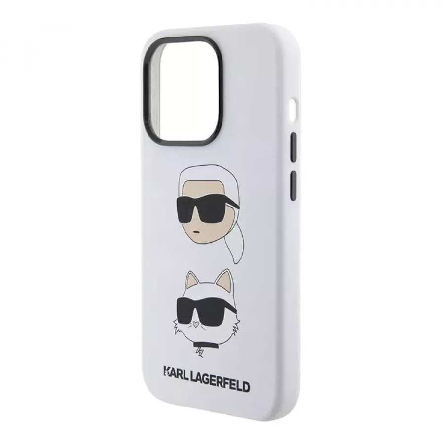Купить Чехол Lagerfeld Liquid silicone NFT Karl and Choupette heads Hard для iPhone 15 Pro, черный в Сочи. Вид 3