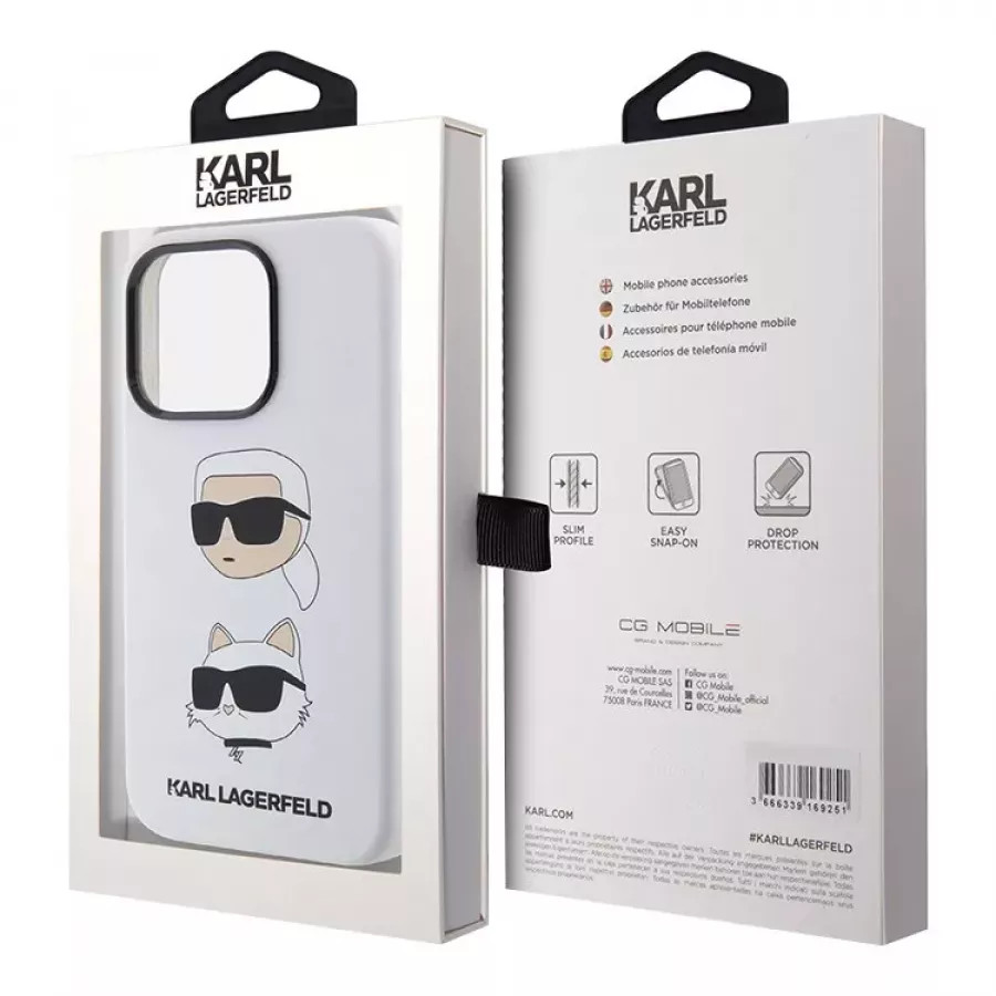 Купить Чехол Lagerfeld Liquid silicone NFT Karl and Choupette heads Hard для iPhone 15 Pro, черный в Сочи. Вид 5