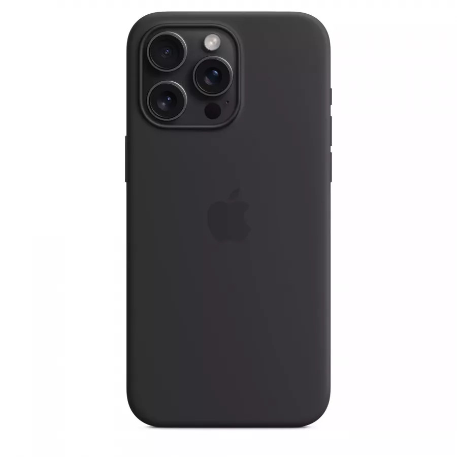 Купить Оригинальный силиконовый чехол Apple Silicone Case (MagSafe) для iPhone 15 Pro Max, black в Сочи. Вид 4