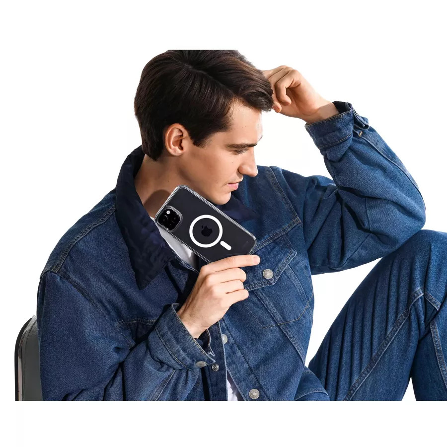 Купить Чехол uBear Real Mag Case для iPhone 15, усиленный, текстурир.,прозрачный в Сочи. Вид 7
