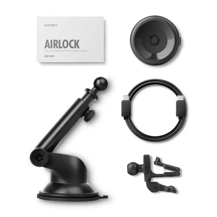 Купить Автодержатель-беспроводное зарядное устройство EnergEA AirLock Vacuum Mount 15W Air/Dash Gunmetal в Сочи. Вид 5