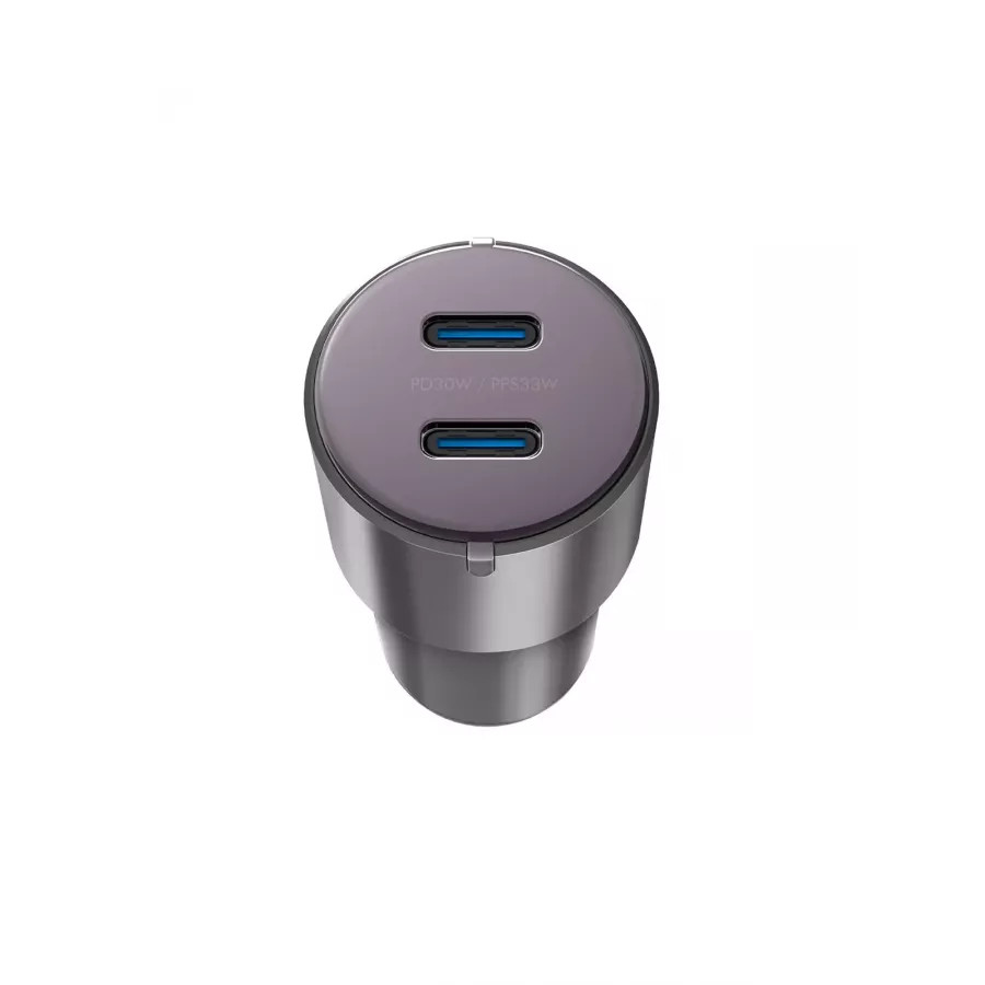 Купить Автомобильное зарядное устройство EnergEA Aludrive D60, 2USB-C PD/PPS (total 66W) Aluminium Gunmet в Сочи. Вид 3
