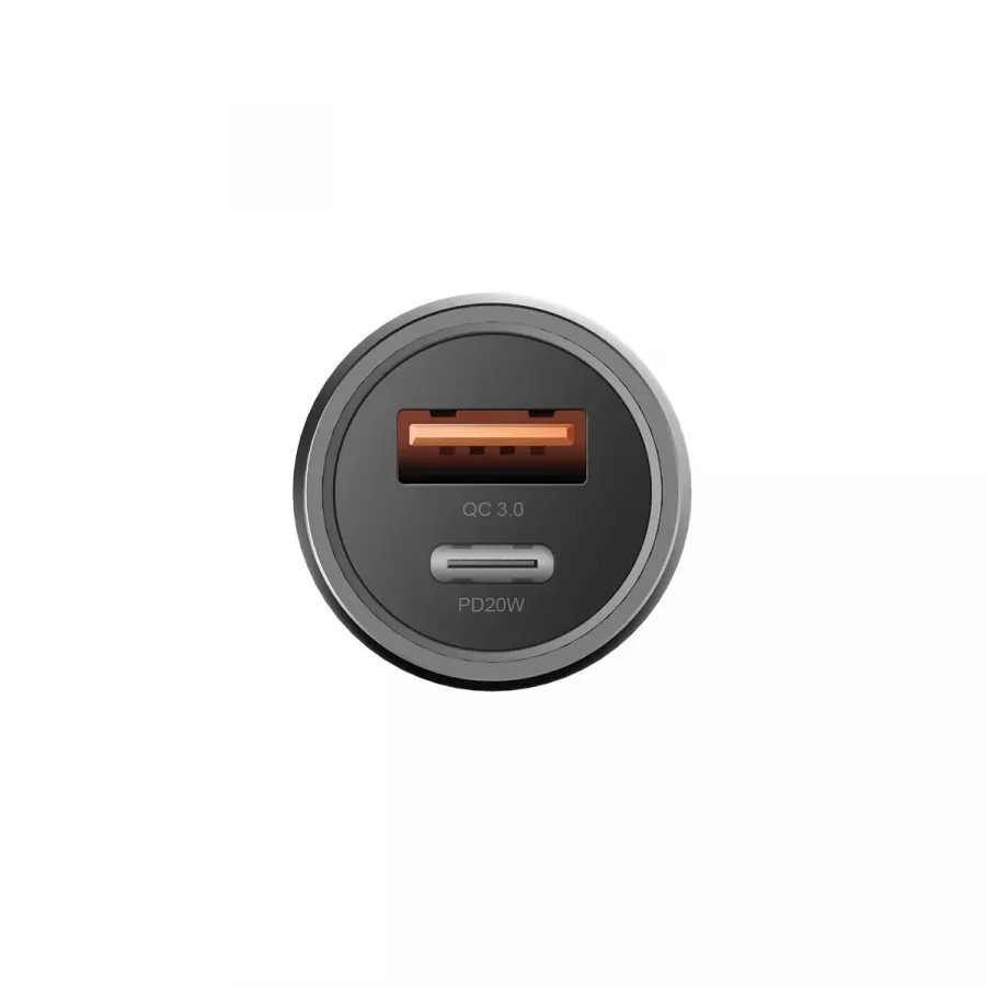 Купить Автомобильное зарядное устройство EnergEA Alu drive PD20+, USB-C PD20 +USB-A QC3.0 (total 38W), Aluminium, темно-серый в Сочи. Вид 2
