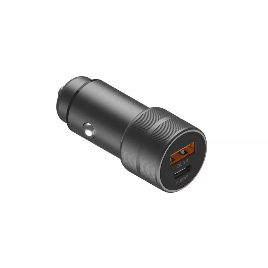 Купить Автомобильное зарядное устройство EnergEA Alu drive PD20+, USB-C PD20 +USB-A QC3.0 (total 38W), Aluminium, темно-серый в Сочи. Вид 3