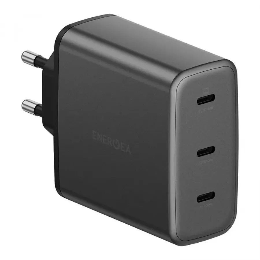 Купить Зарядное устройство EnergEA Ampcharge Gan100, 3USB-C, PD/PPS, 100W, черный в Сочи. Вид 1