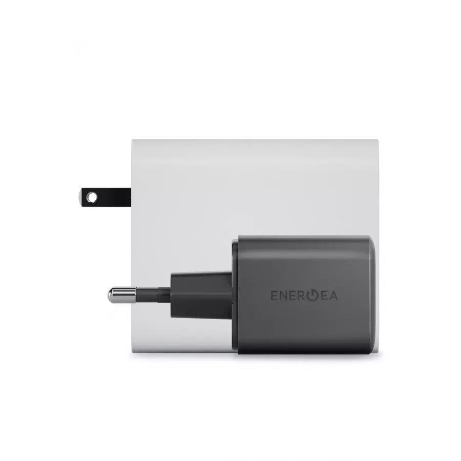 Купить Зарядное устройство EnergEA Ampcharge mini GaN45, USB-C PD45 + USB-A QC30 total 45W, Gunmetal в Сочи. Вид 3