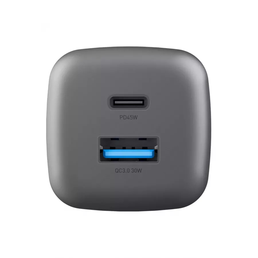 Купить Зарядное устройство EnergEA Ampcharge mini GaN45, USB-C PD45 + USB-A QC30 total 45W, Gunmetal в Сочи. Вид 4