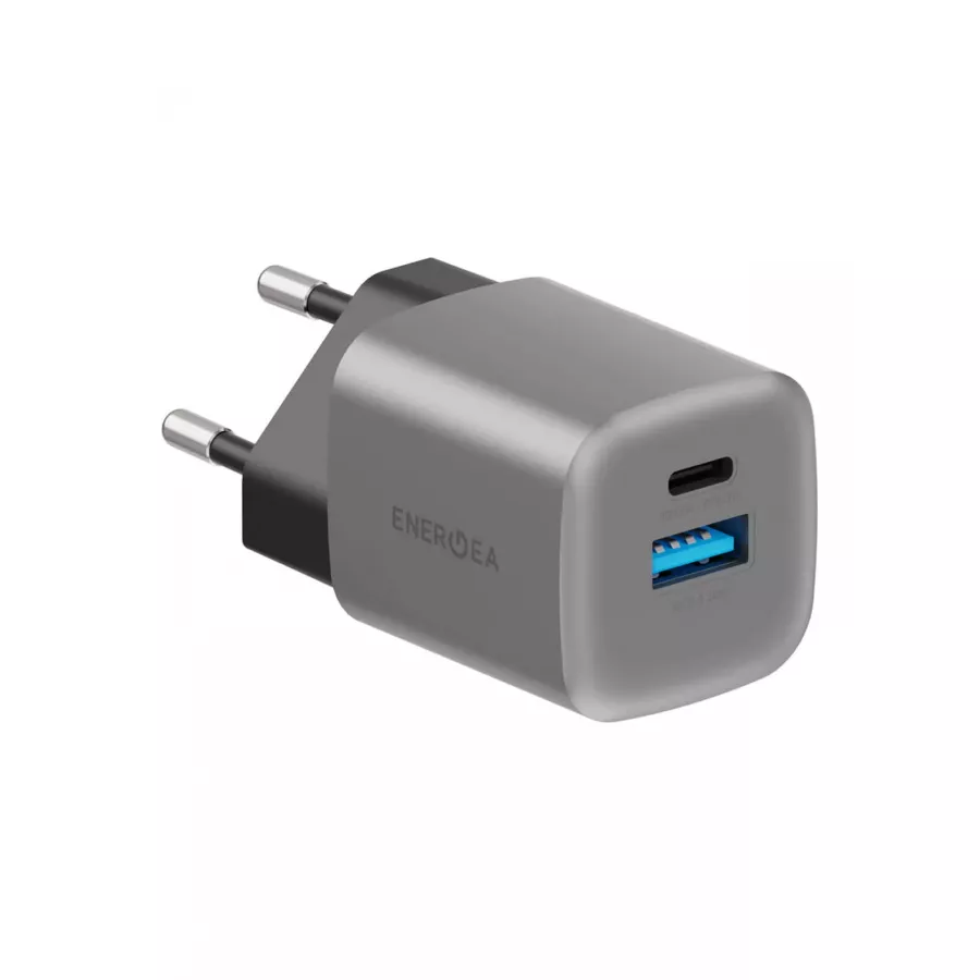 Купить Зарядное устройство EnergEA Ampcharge GaN35, USB-C PD35 + USB-A QC30 total 35W, Gunmetal в Сочи. Вид 1