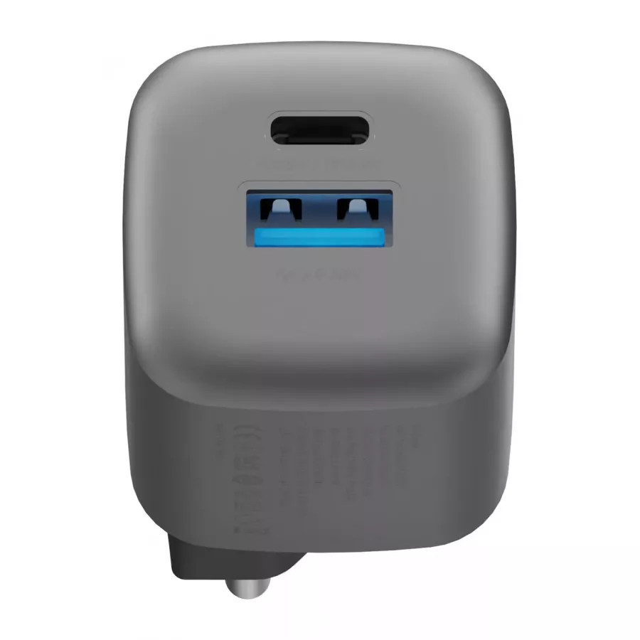 Купить Зарядное устройство EnergEA Ampcharge GaN35, USB-C PD35 + USB-A QC30 total 35W, Gunmetal в Сочи. Вид 3