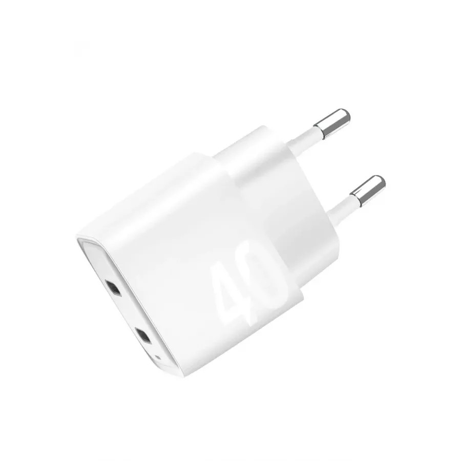 Купить Зарядное устройство EnergEA Ampcharge Gan40 Plus, 2USB-C PD/PPS 40W, белый в Сочи. Вид 2