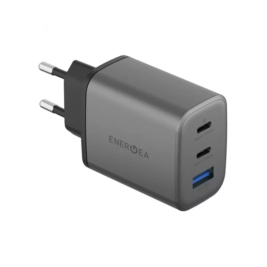 Купить Зарядное устройство EnergEA Ampcharge GaN65, 2USB-C + USB-A PD/PPS/QC30 total 65W, серый в Сочи. Вид 1