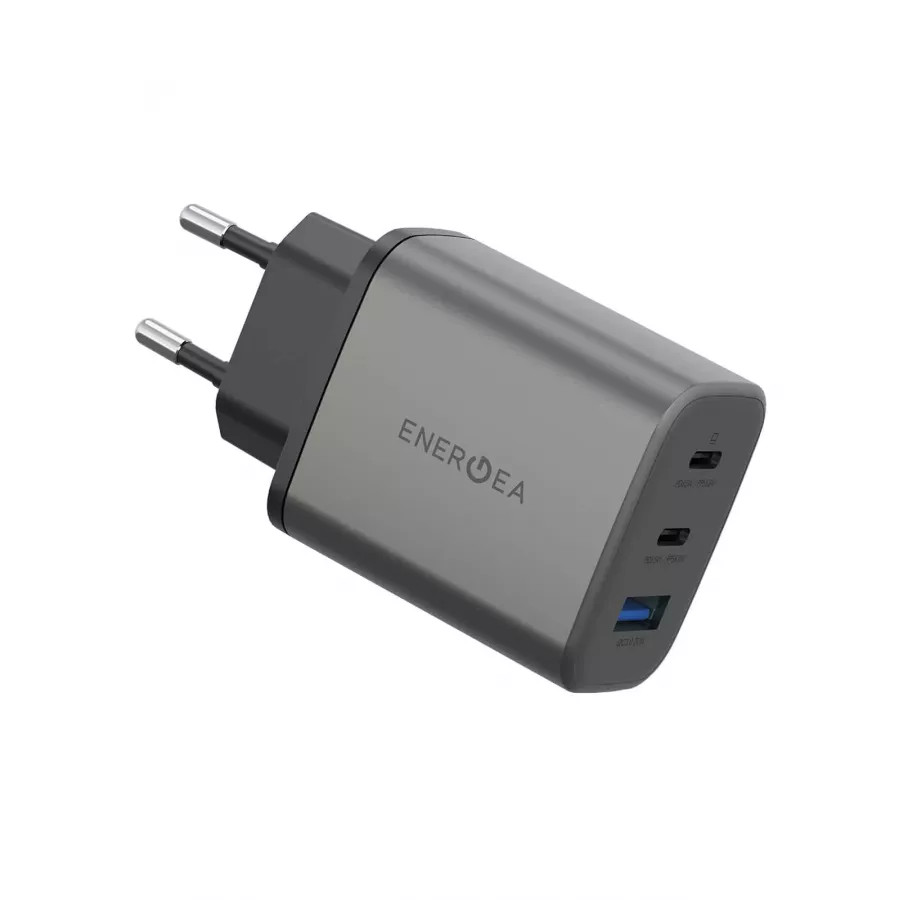 Купить Зарядное устройство EnergEA Ampcharge GaN65, 2USB-C + USB-A PD/PPS/QC30 total 65W, серый в Сочи. Вид 5