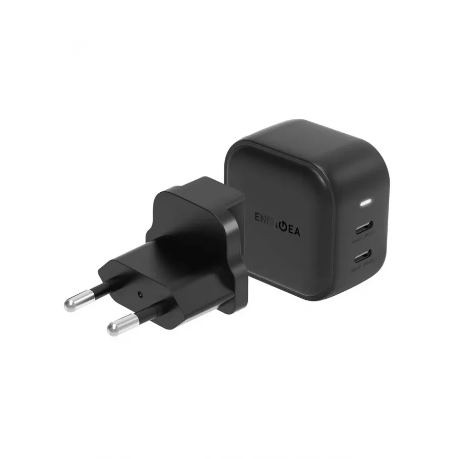 Купить Зарядное устройство EnergEA Travelite Gan45, 2USB-C, PD/PPS, 45W, черный в Сочи. Вид 1