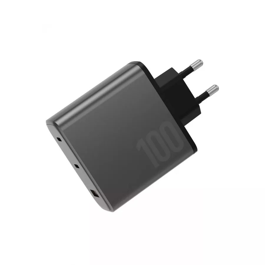 Купить Зарядное устройство EnergEA Ampcharge Gan100, 2USB-C + USB-A PD/PPS/QC3.0, 100W, черный в Сочи. Вид 2