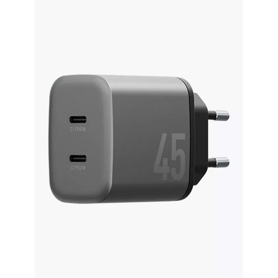 Купить Зарядное устройство EnergEA Ampcharge GaN45, 2USB-C PD/PPS/QC3.0 total 45W, Gunmetal в Сочи. Вид 4
