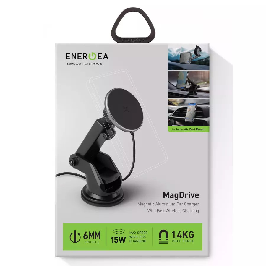Купить Автодержатель EnergEA MagDrive 15W Air/Dash с функцией беспроводного зарядного устройства, gunmetal в Сочи. Вид 6