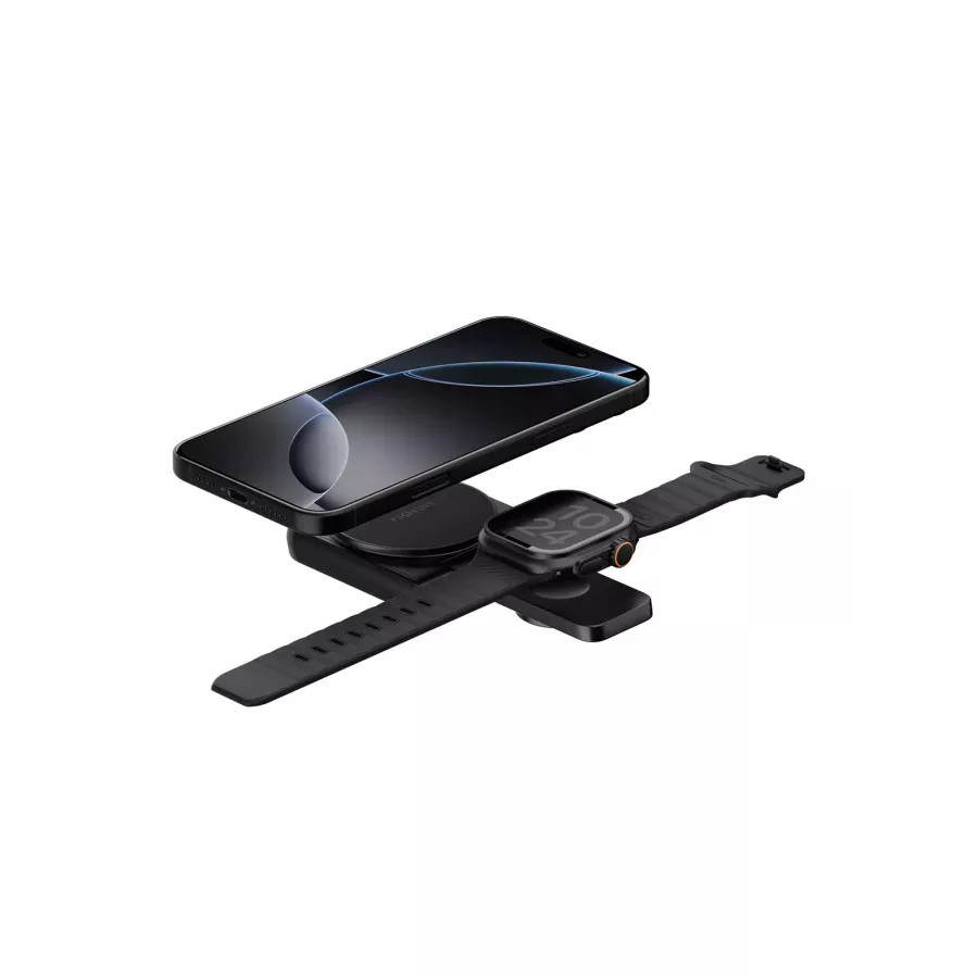 Купить Беспроводное зарядное устройство MagDuo 2in1 foldable QI2 magnetic iPhone +Apple Watch 17.5W, blue в Сочи. Вид 5