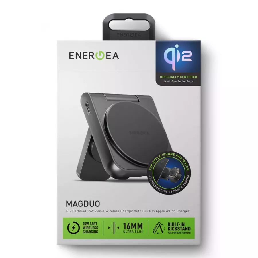 Купить Беспроводное зарядное устройство MagDuo 2in1 foldable QI2 magnetic iPhone +Apple Watch 17.5W, blue в Сочи. Вид 6