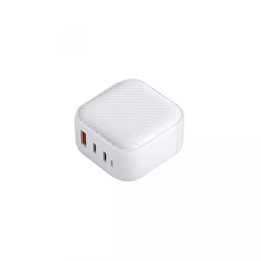Купить Зарядное устройство Uniq Verge Pro, Gan66, 2USB-C, 1USB-A, Smart IQ, 66W, белый в Сочи. Вид 1