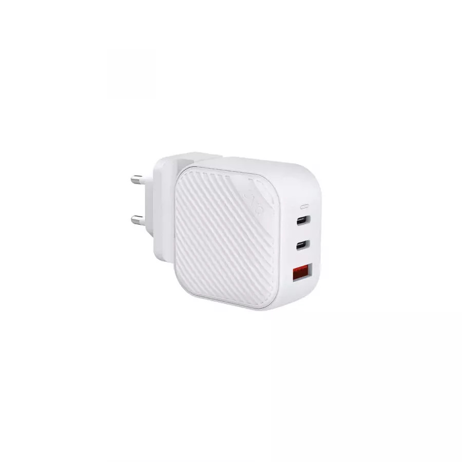 Купить Зарядное устройство Uniq Verge Pro, Gan66, 2USB-C, 1USB-A, Smart IQ, 66W, белый в Сочи. Вид 4