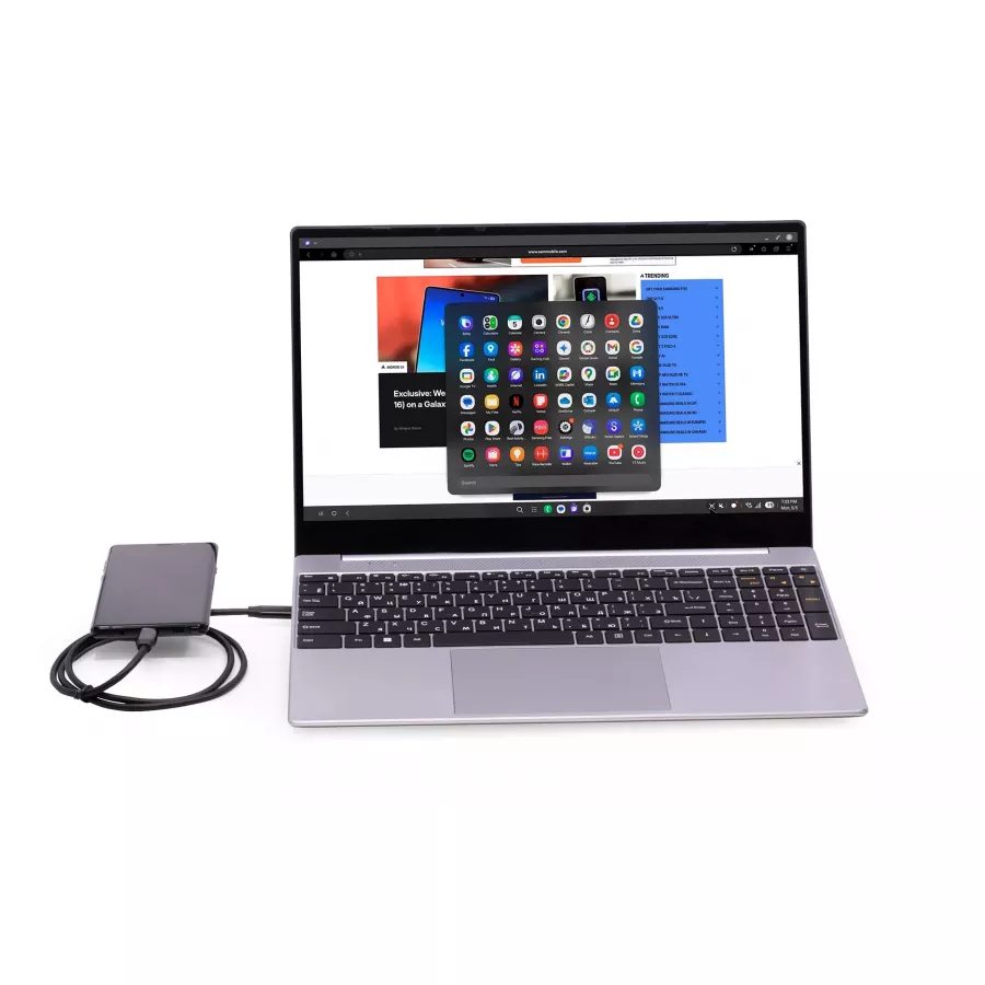 Купить Док станция, монитор 15 дюймов с клавиатурой (+NumPad) для Desktop Mode, серебристый в Сочи. Вид 1