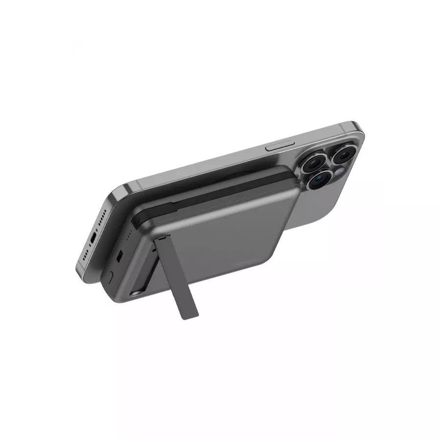 Купить Внешний аккумулятор EnergEA MagPac PRO Plus, 10000W Magnetic wireless Magsafe QI2 15W USB-C+A 20W with cable and stand, темно-серый в Сочи. Вид 3