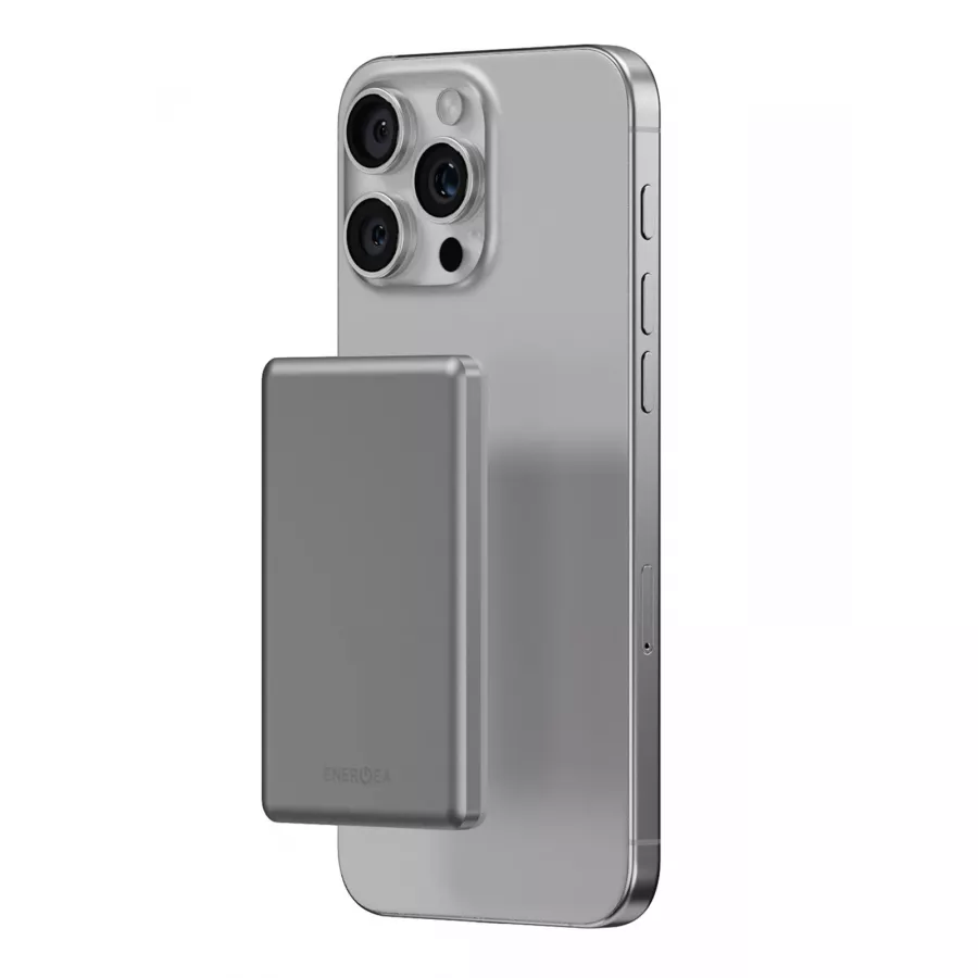 Купить Внешний аккумулятор EnergEA AluPack mini 5K, 5000W Magnetic wireless 15W USB-C 20W, натуральный в Сочи. Вид 1
