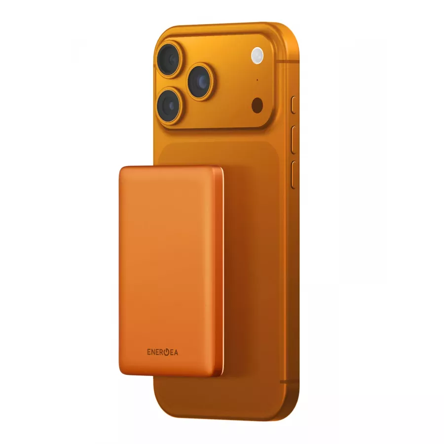 Купить Внешний аккумулятор EnergEA AluPack mini 5K, 5000W Magnetic wireless 15W USB-C 20W, оранжевый в Сочи. Вид 1