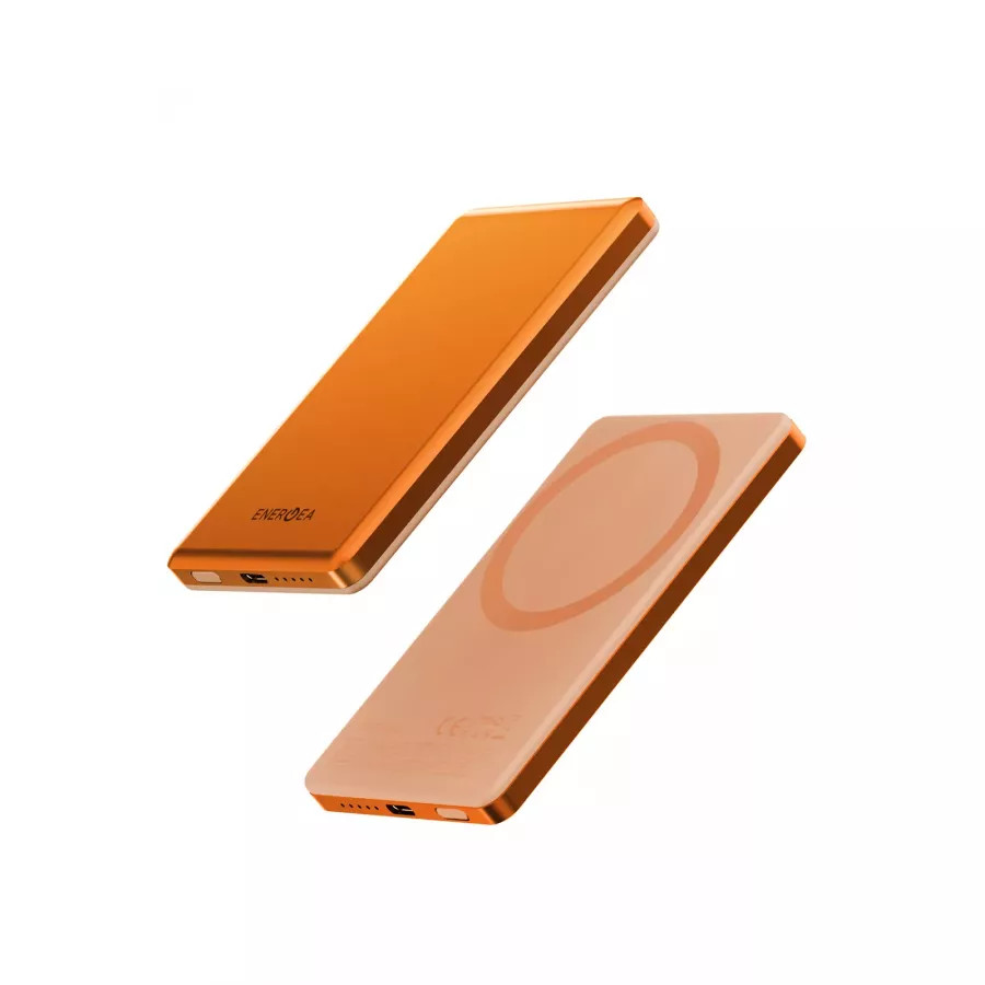 Купить Внешний аккумулятор EnergEA AluPack mini 5K, 5000W Magnetic wireless 15W USB-C 20W, оранжевый в Сочи. Вид 2