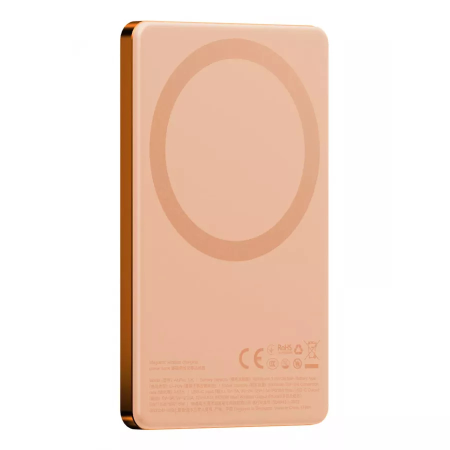 Купить Внешний аккумулятор EnergEA AluPack mini 5K, 5000W Magnetic wireless 15W USB-C 20W, оранжевый в Сочи. Вид 3